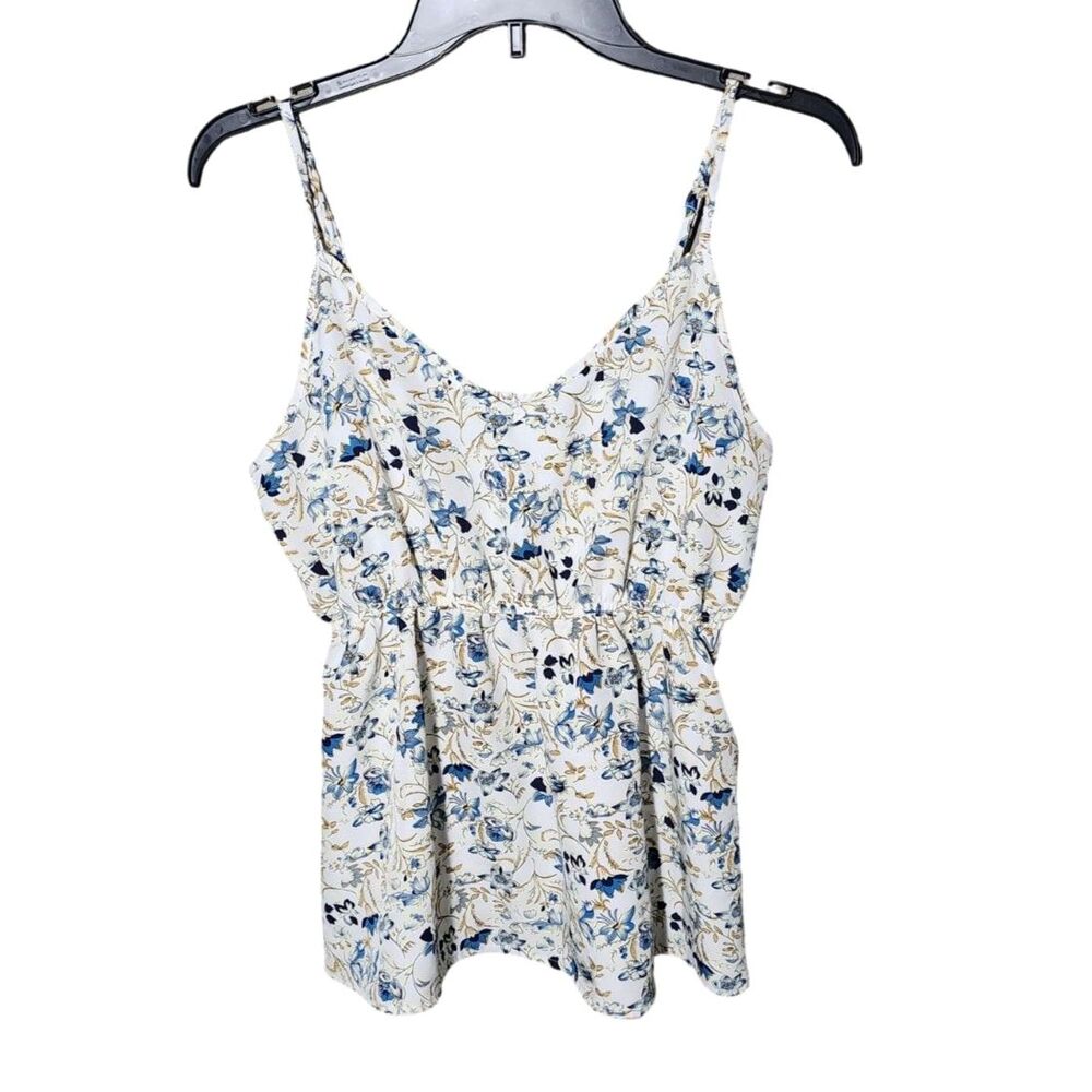 SHEIN Loness Floral Spaghetti Strap Peplum Cami Top